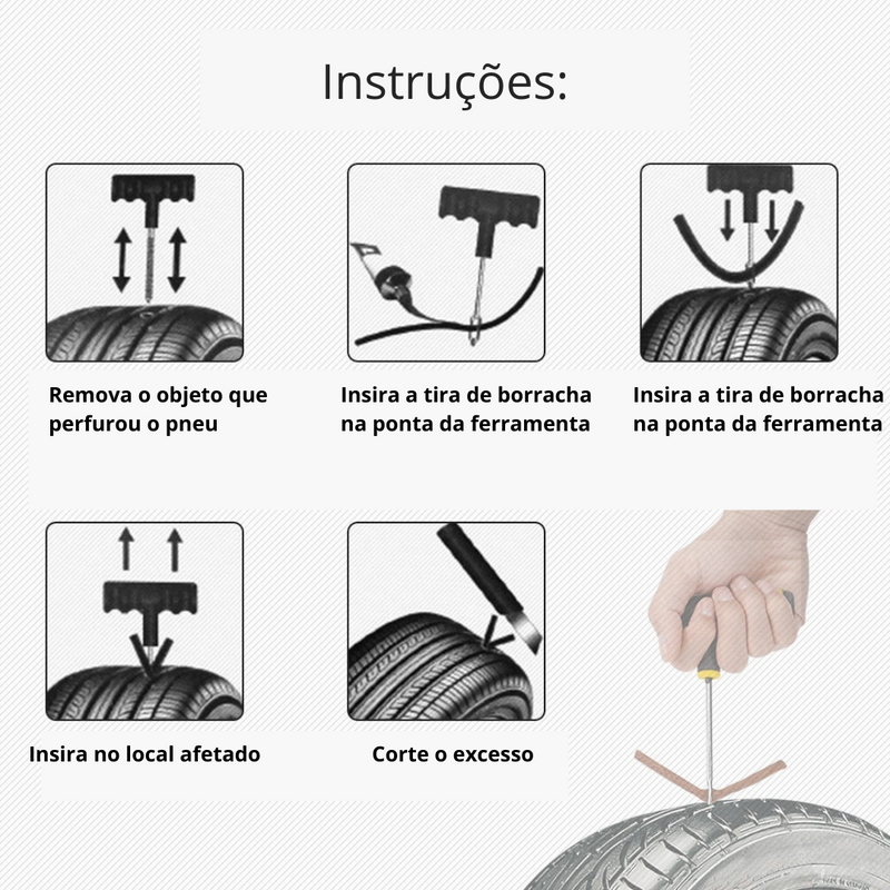 Kit Reparo Rápido Para Pneus | Top™